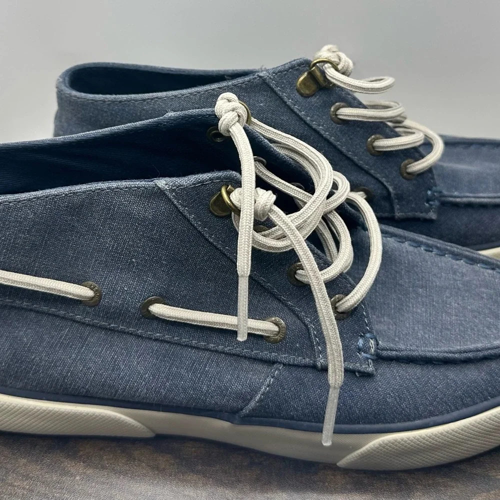 Sperry Denim Blue Pier Crest Ankle Boat Shoes - Size 7
